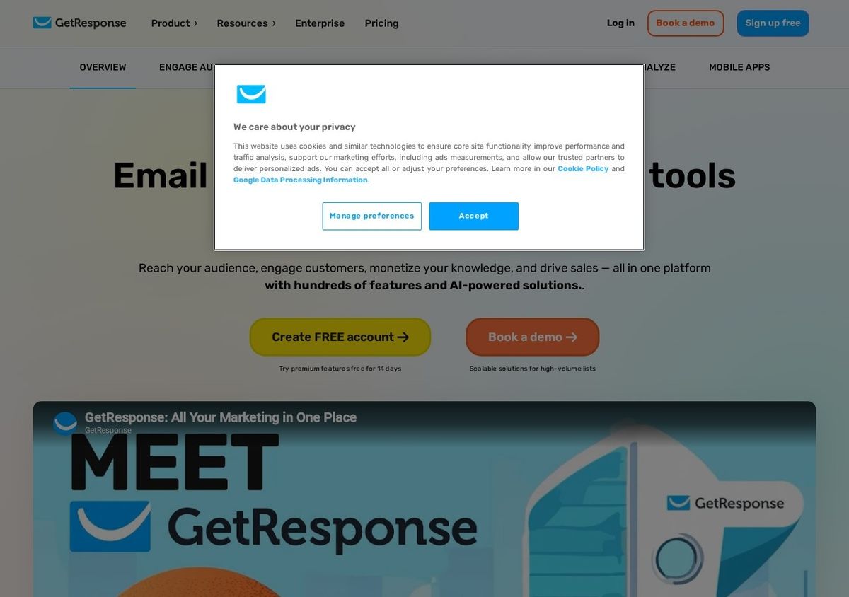 GetResponse, features screenshot