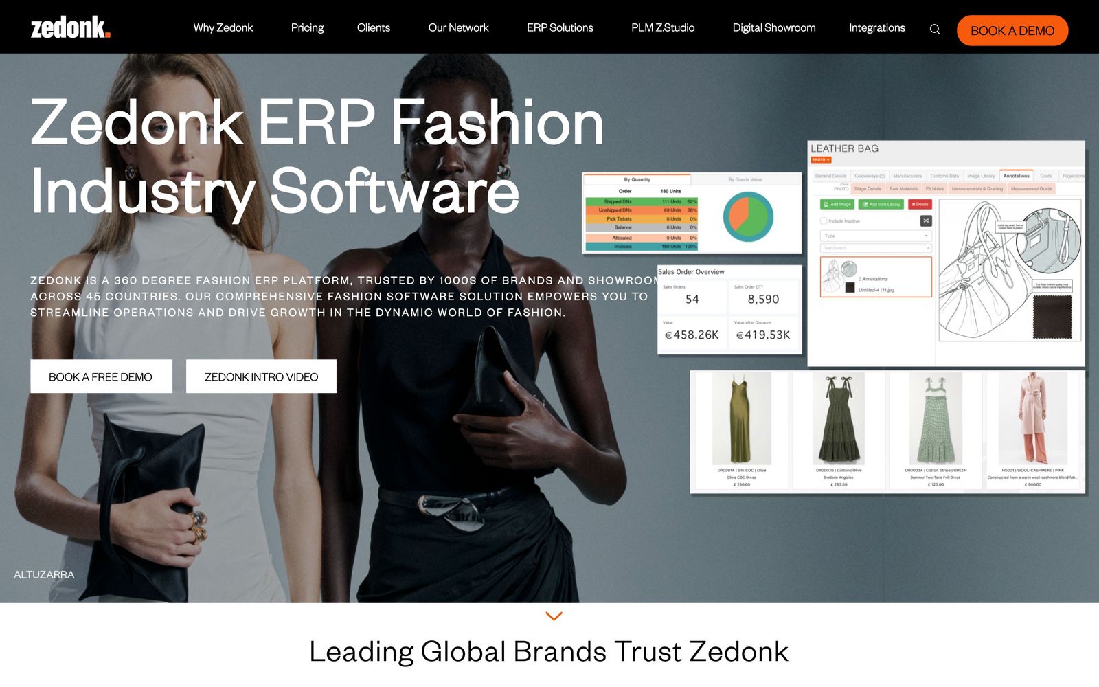 Zedonk website, homepage