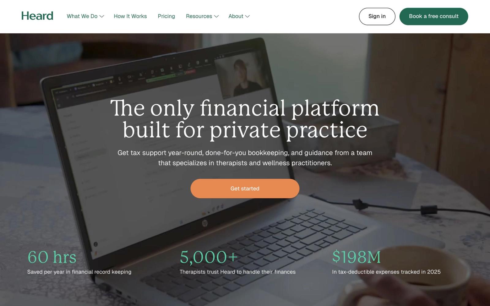 Heard website, homepage