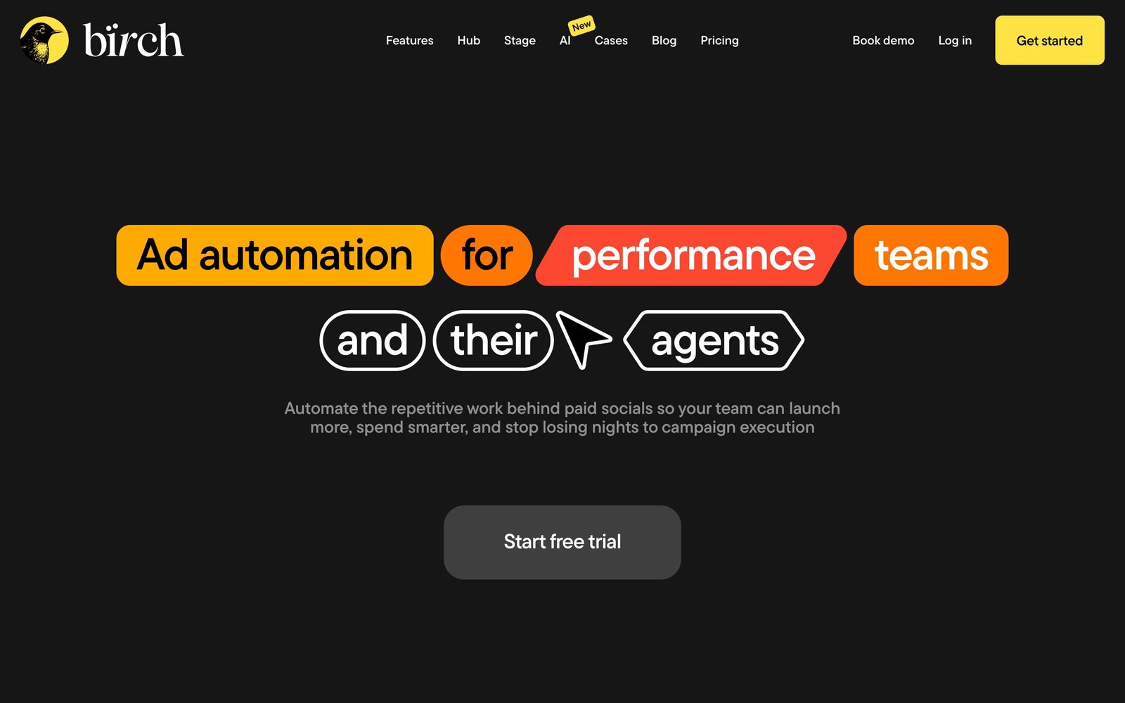 Bïrch website, homepage