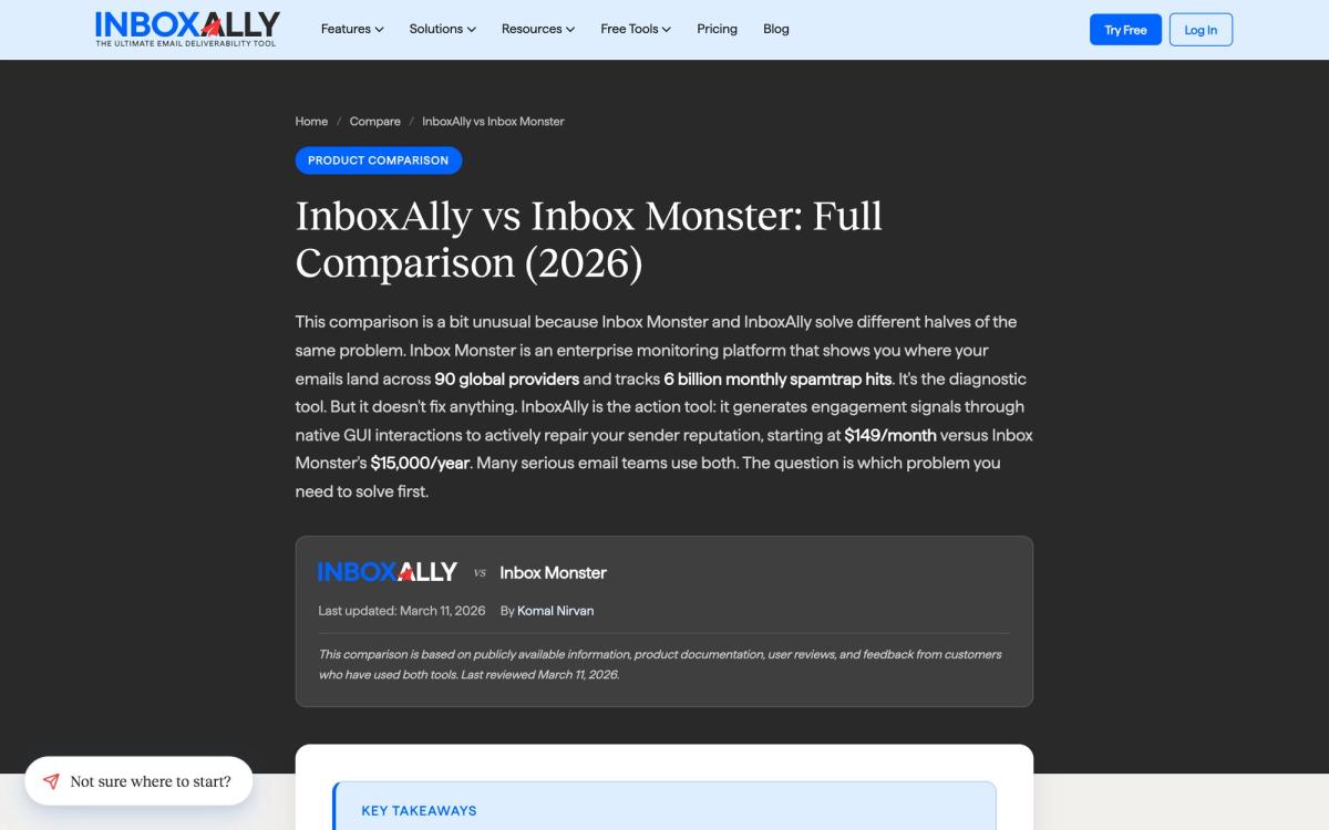 InboxAlly, product page screenshot