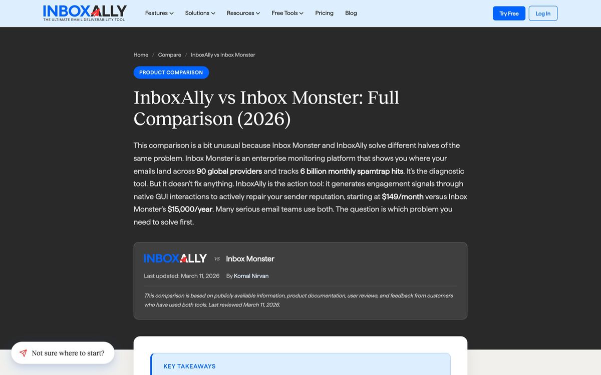 InboxAlly, product page screenshot