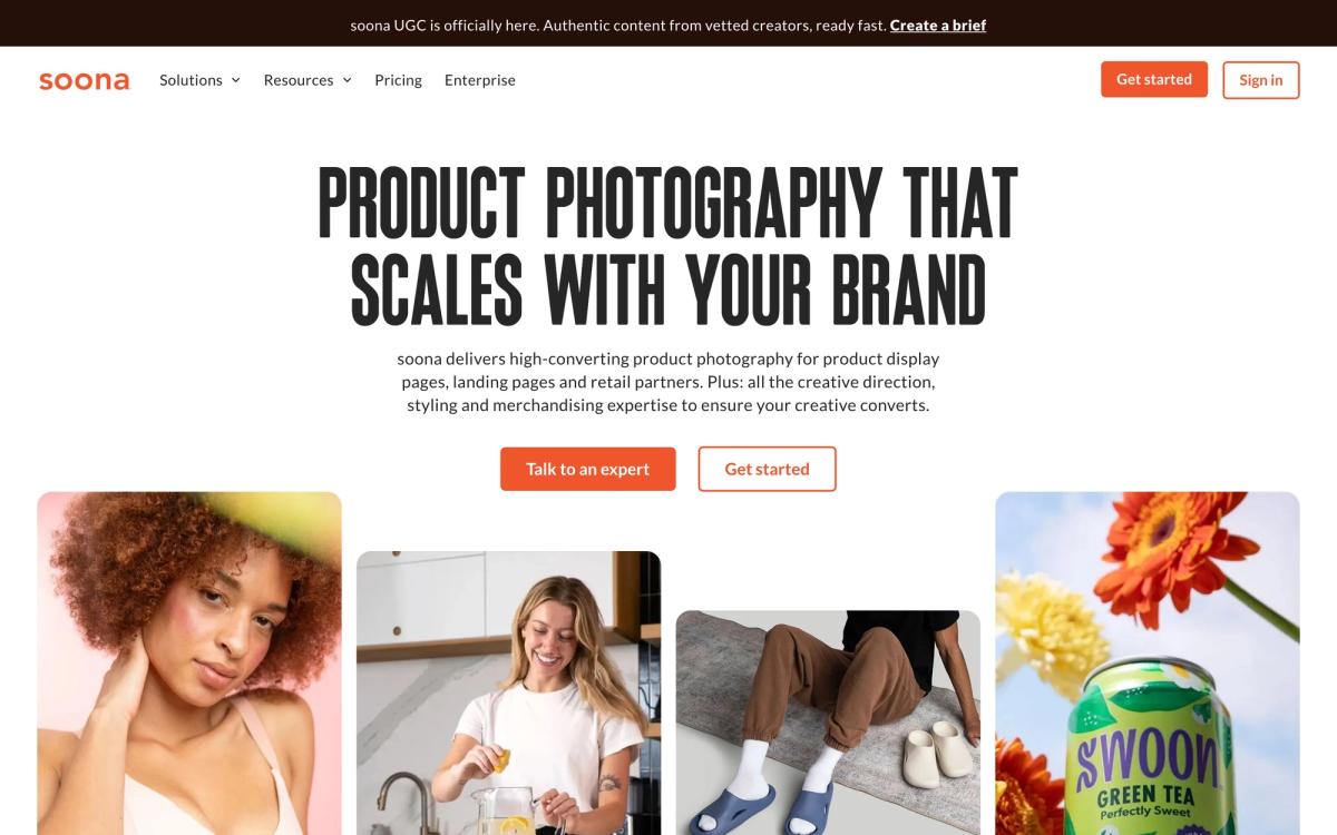 soona: product page screenshot