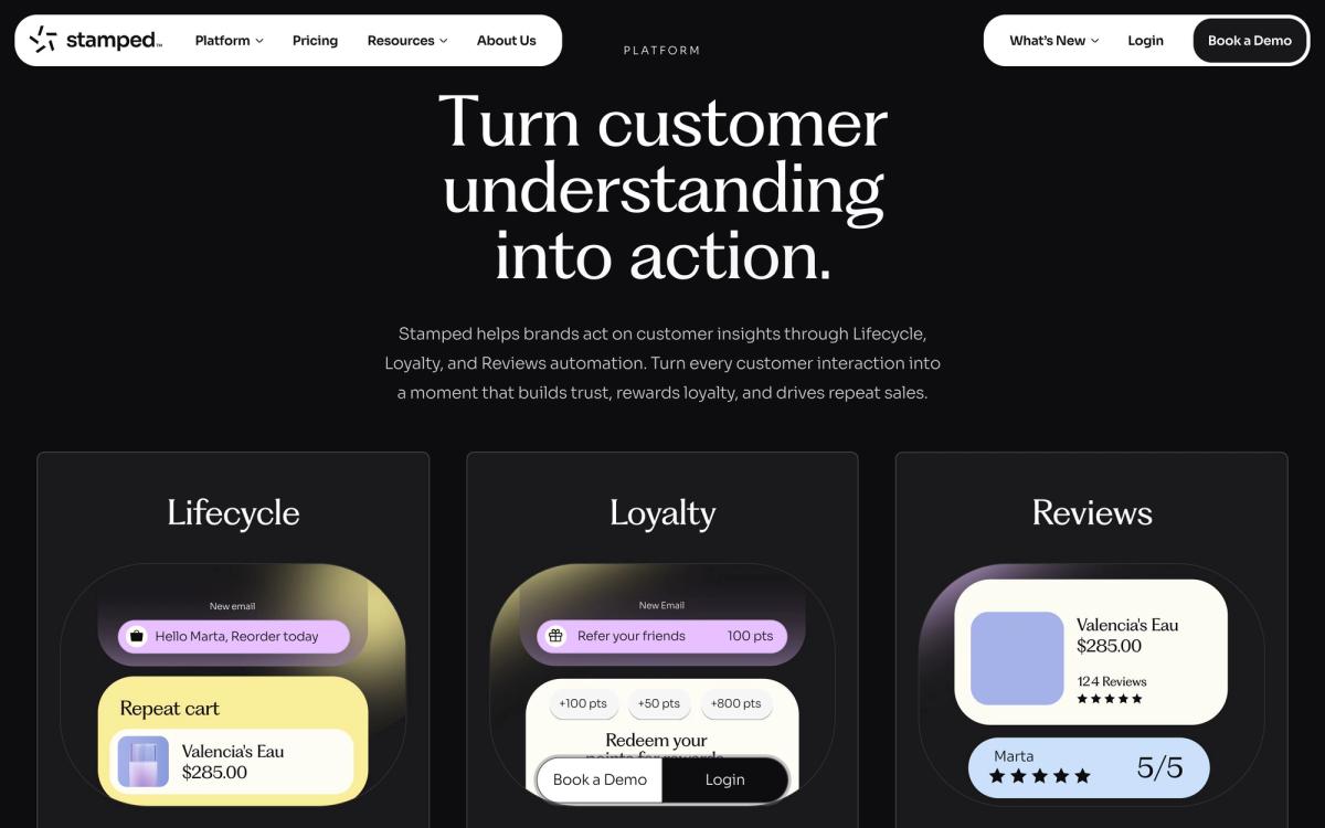Stamped, product overview page screenshot