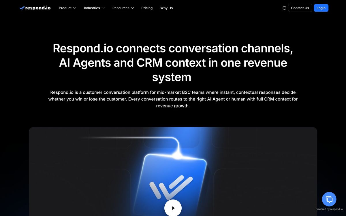 respond.io, product page screenshot