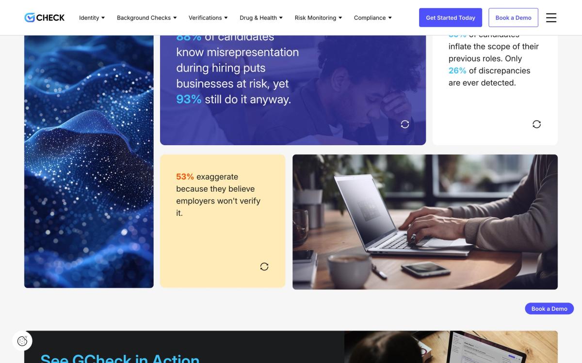 GCheck, product overview page screenshot