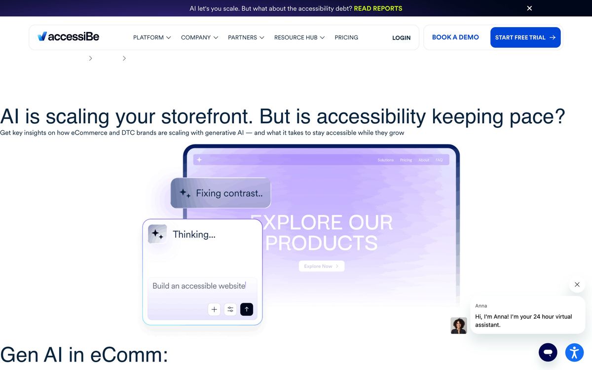accessiBe, product page screenshot