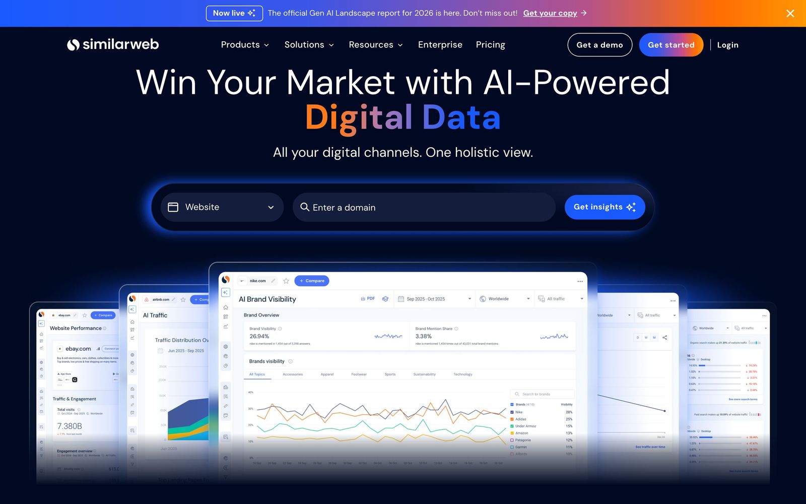 Similarweb website, homepage