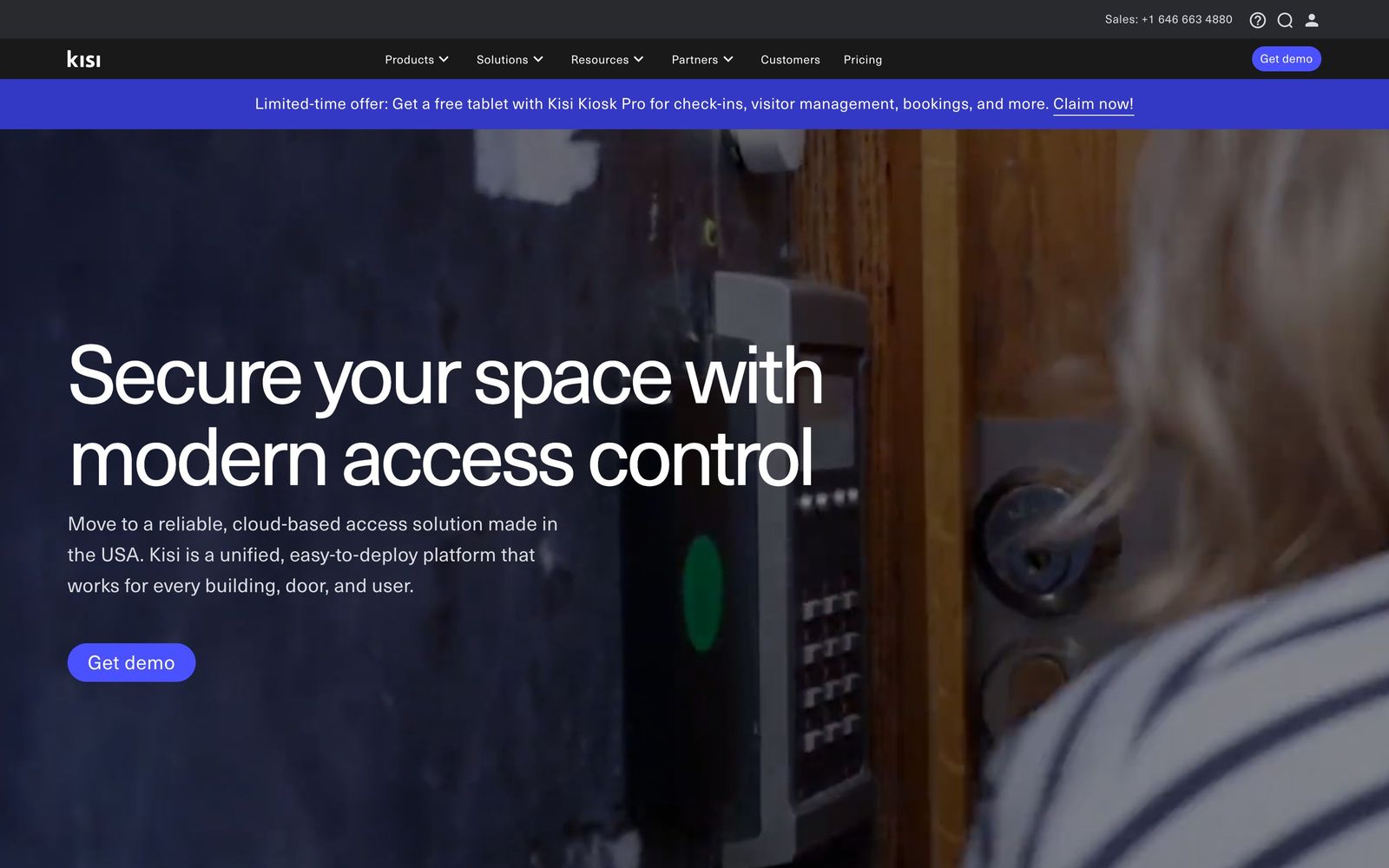 Kisi website, homepage