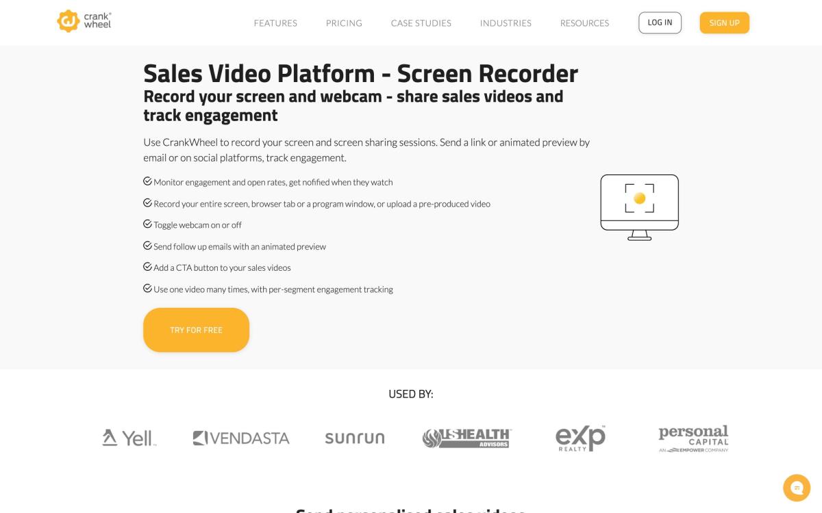 CrankWheel, product page screenshot