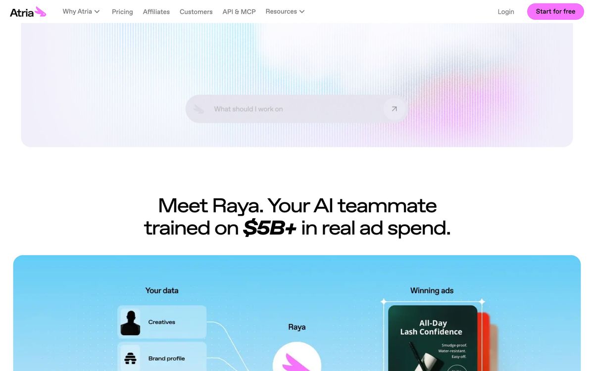 Atria: product overview page screenshot