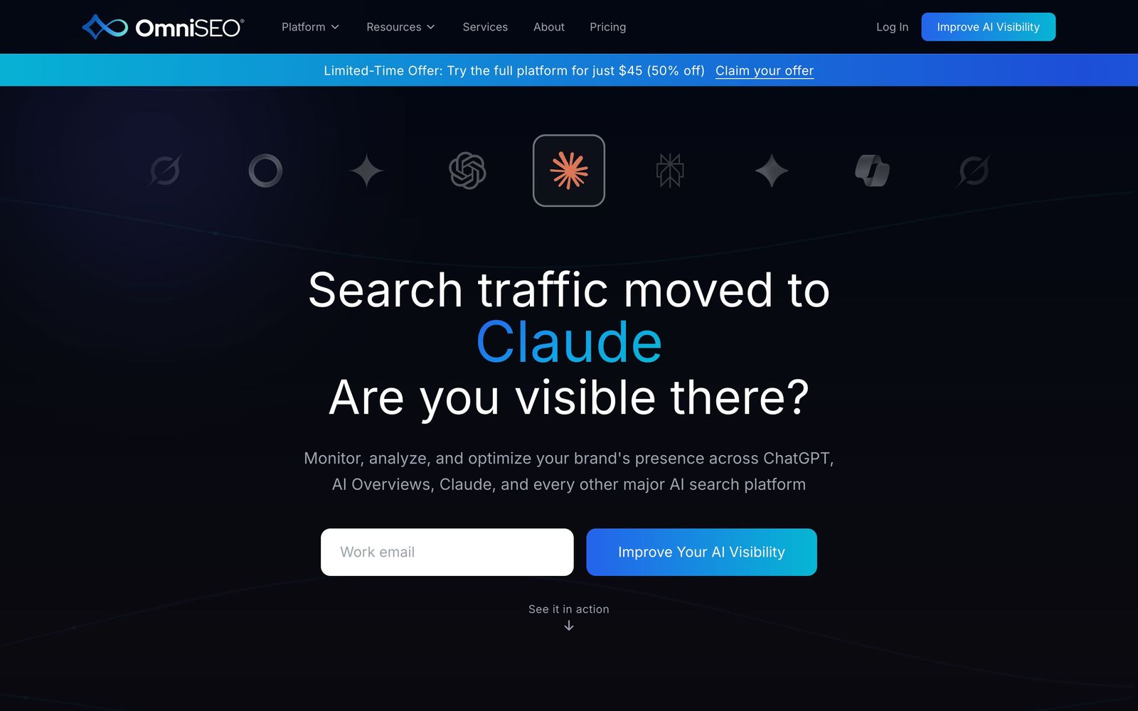 OmniSEO website: homepage