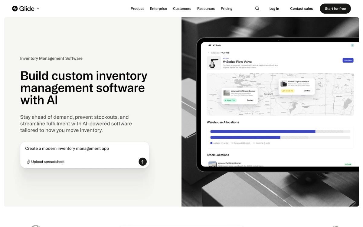 Glide, use cases page screenshot