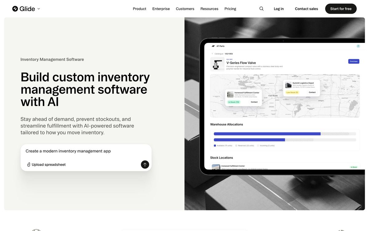 Glide, use cases page screenshot