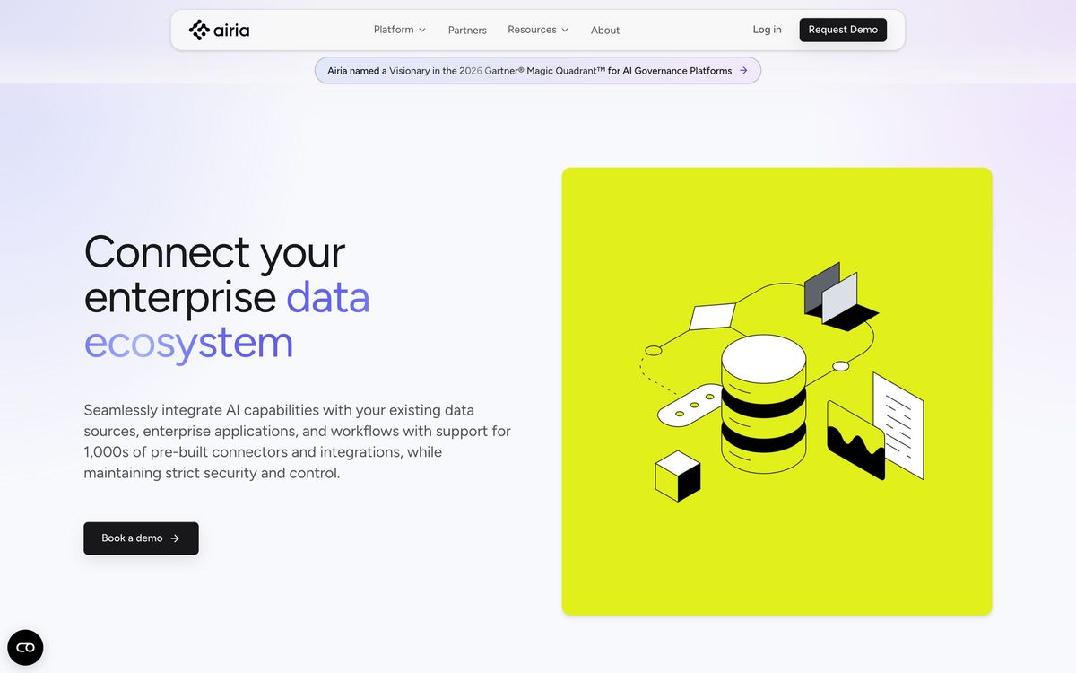 Airia, integrations page screenshot