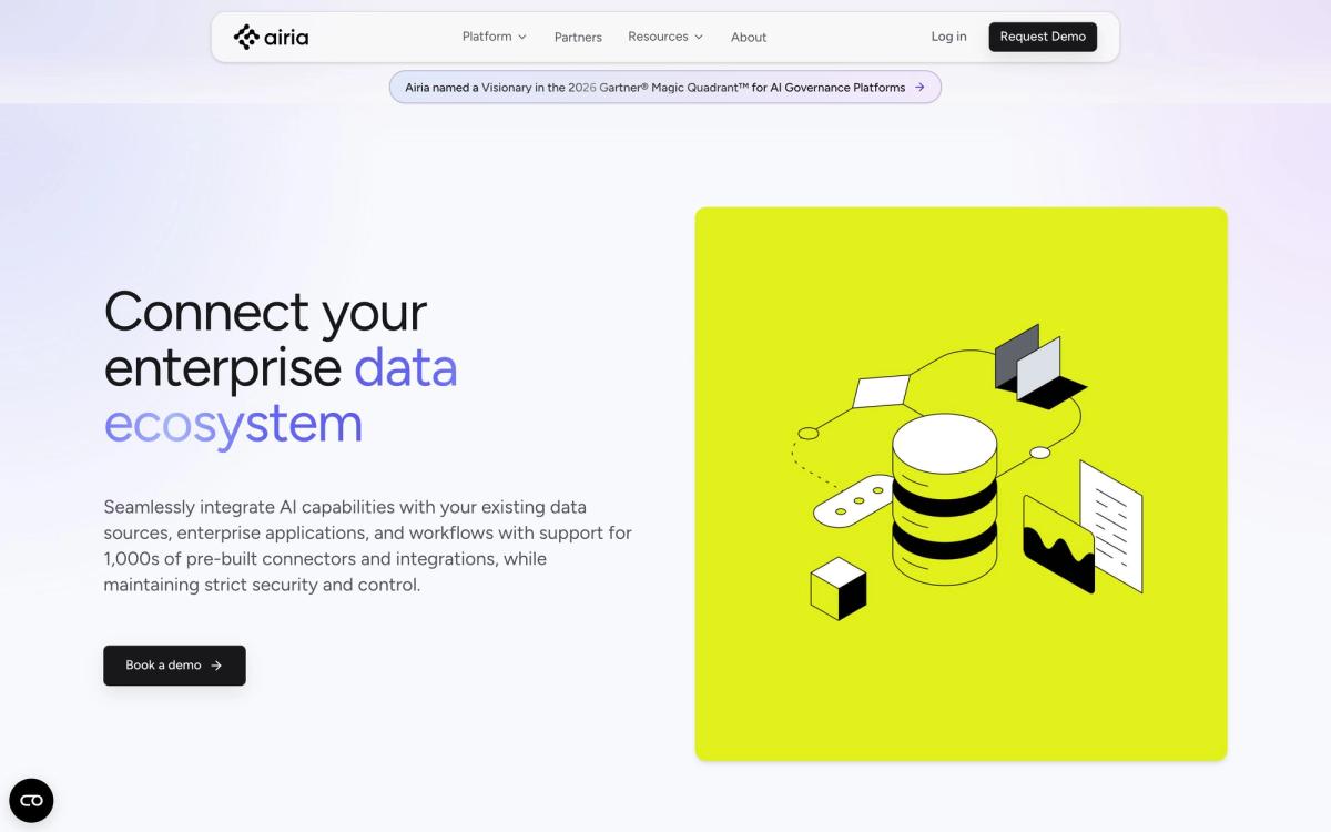 Airia, integrations page screenshot