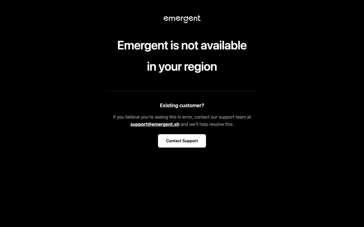 Emergent: product overview page screenshot