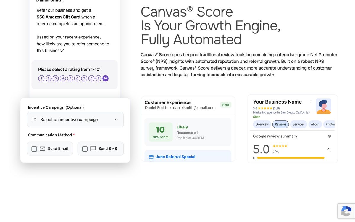 Canvas Score: product overview page screenshot