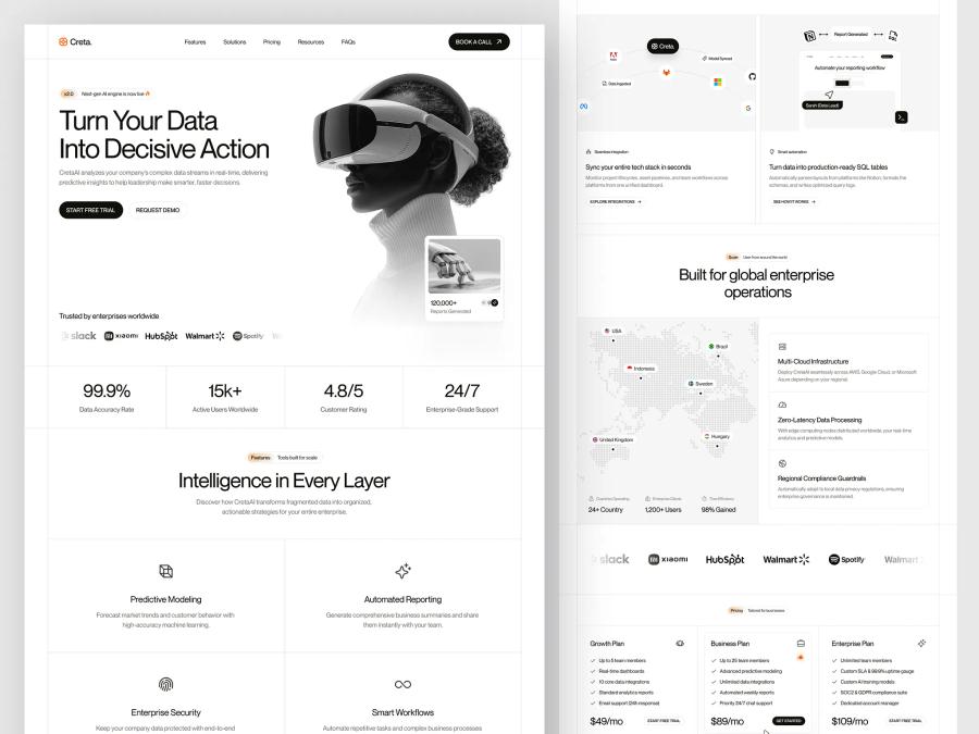 Creta - AI Business Intelligence Landing Page