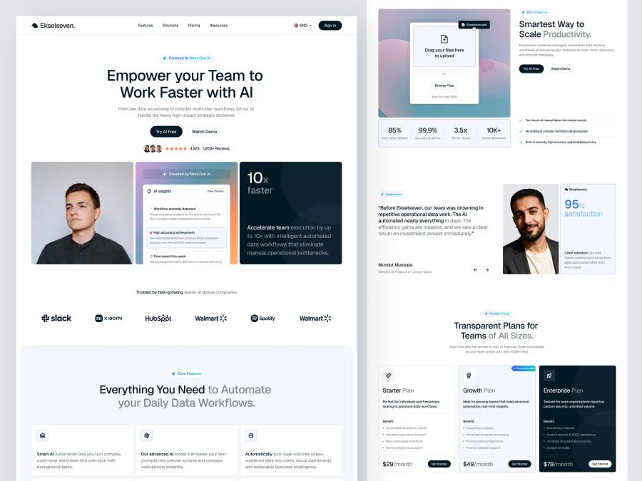 Ekselseven - SaaS Website Landing Page