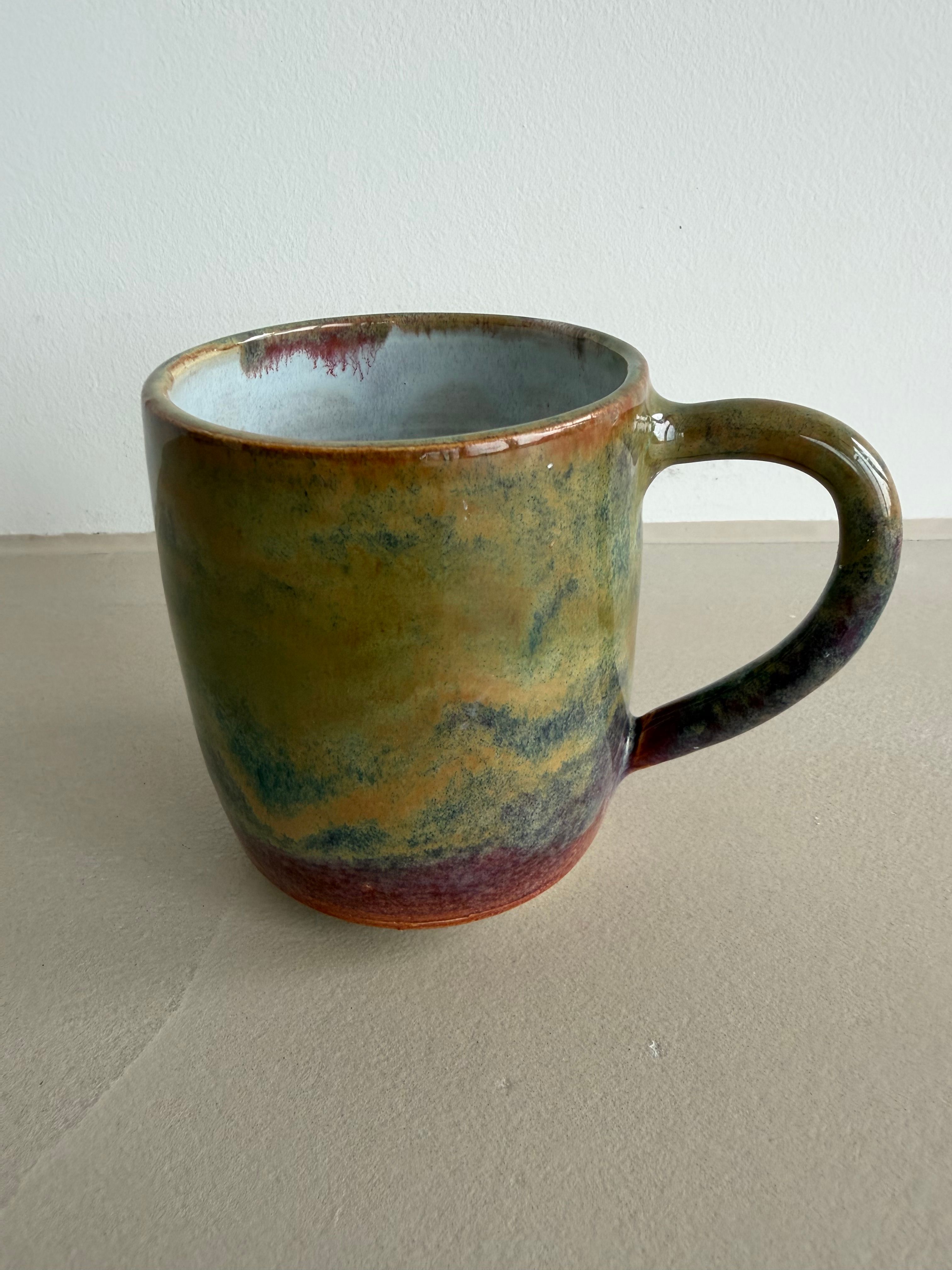 Teetasse olive blau Verlauf