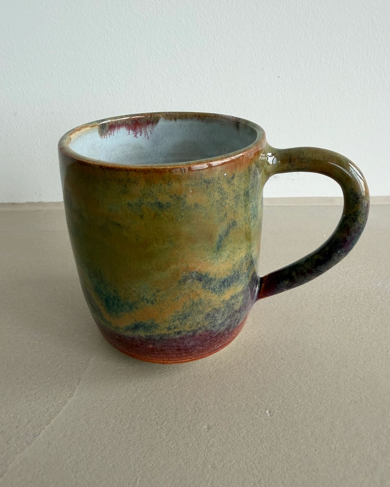 Teetasse olive blau Verlauf