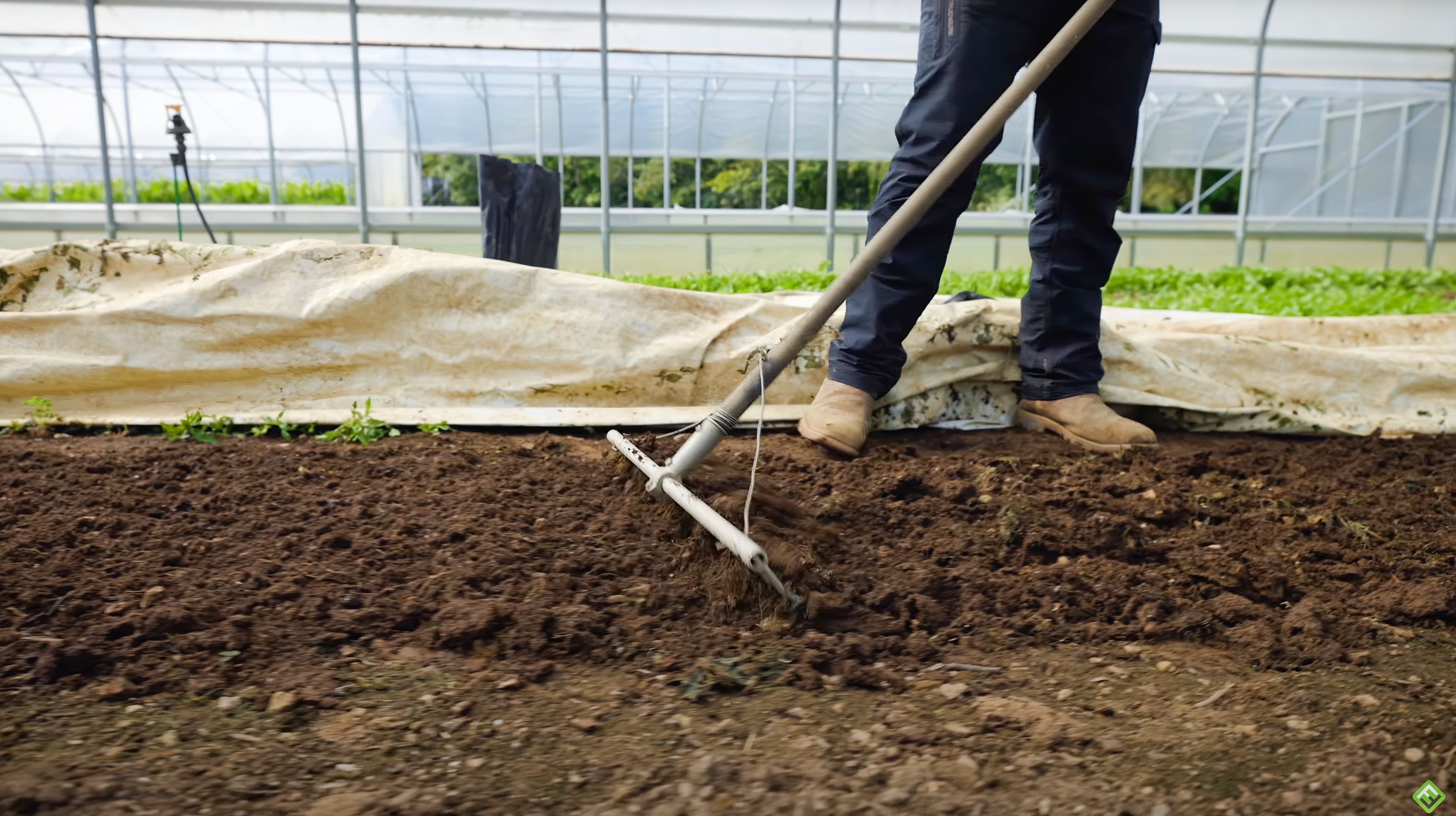 Preparing soil for planting Salanova
