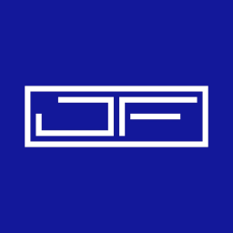 A dark blue background with white geometric lines at the bottom.