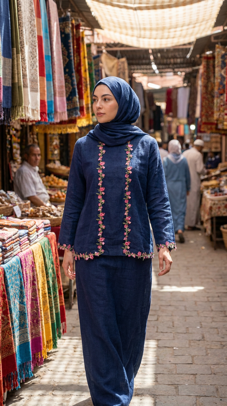 Linen Set Navy Blue