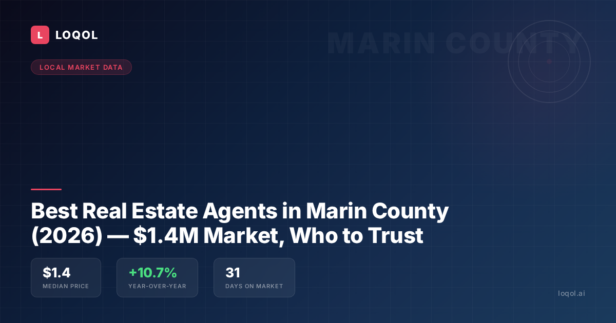 Best Real Estate Agents in Marin County (2026) — $1.4M Market, Who to Trust