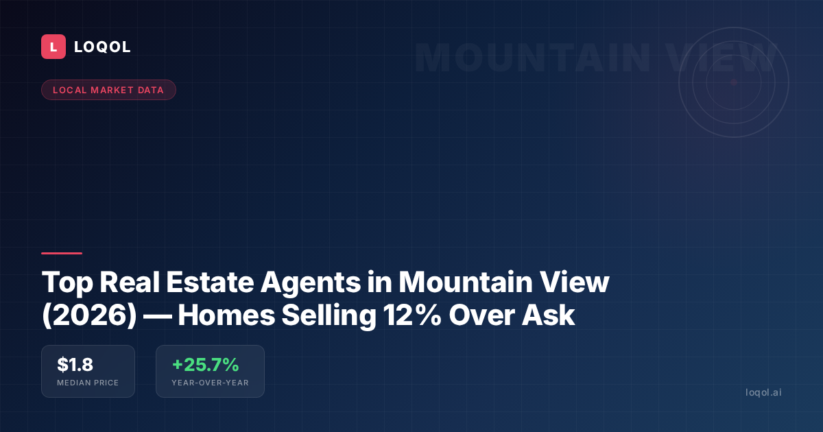 Top Real Estate Agents in Mountain View (2026) — Homes Selling 12% Over Ask