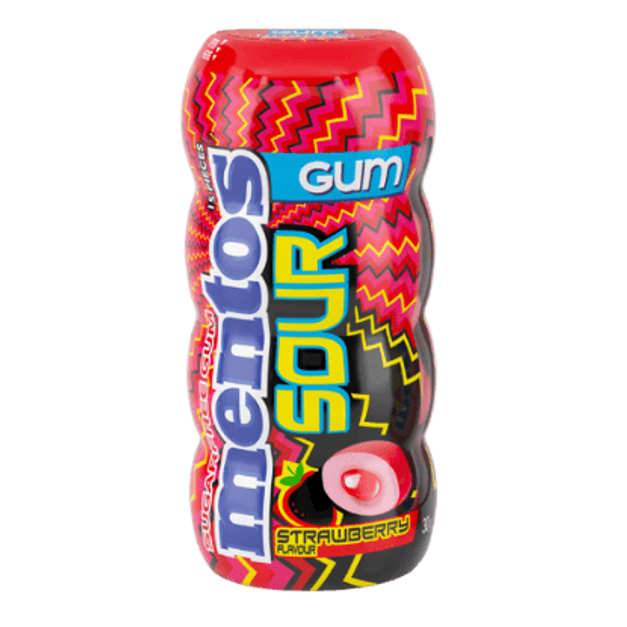 Mentos Sour Strawberry Sugarfree Bottle Mentos Australia