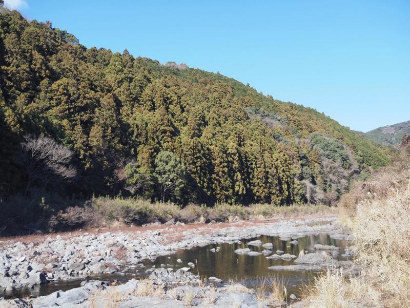 対岸の九鬼の峠を下った先にある有田川。橋はないので渡渉でした。
推奨しません。寒かった。