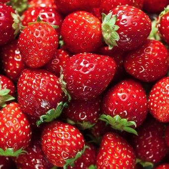 Strawberry is rich in antioxidants and balances it all. Sweet, juicy, & a little bit tart.