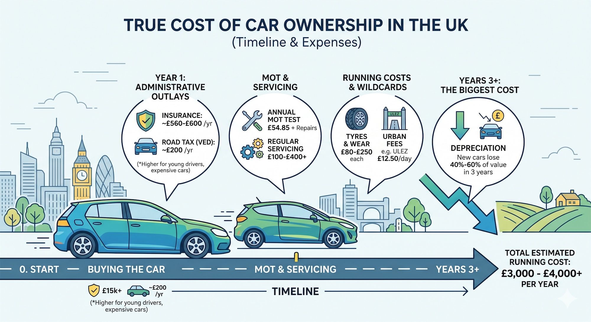 Expenses timeline of car ownership