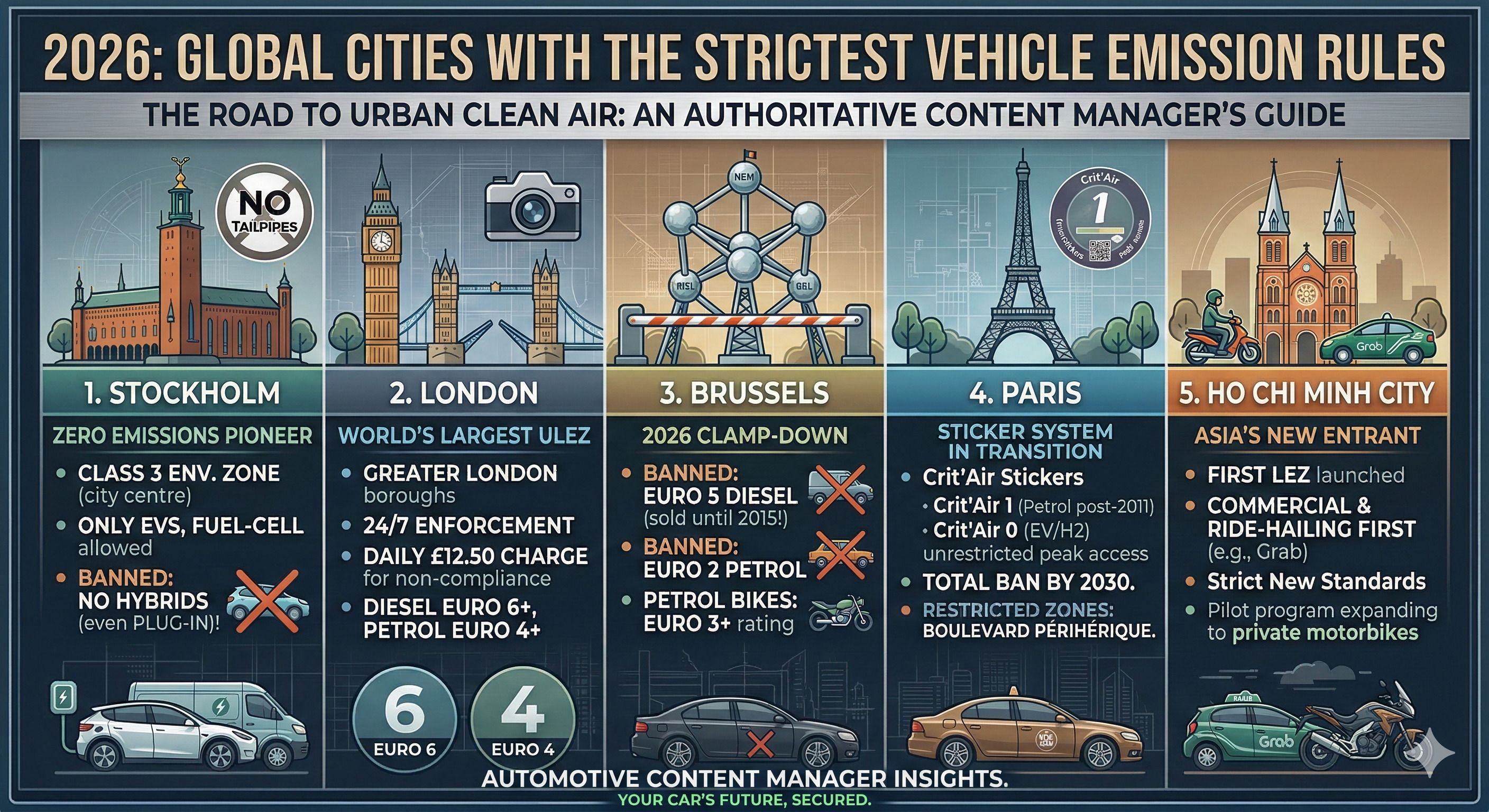 Infographic: Global Cities with the strictest vehicle emission rules