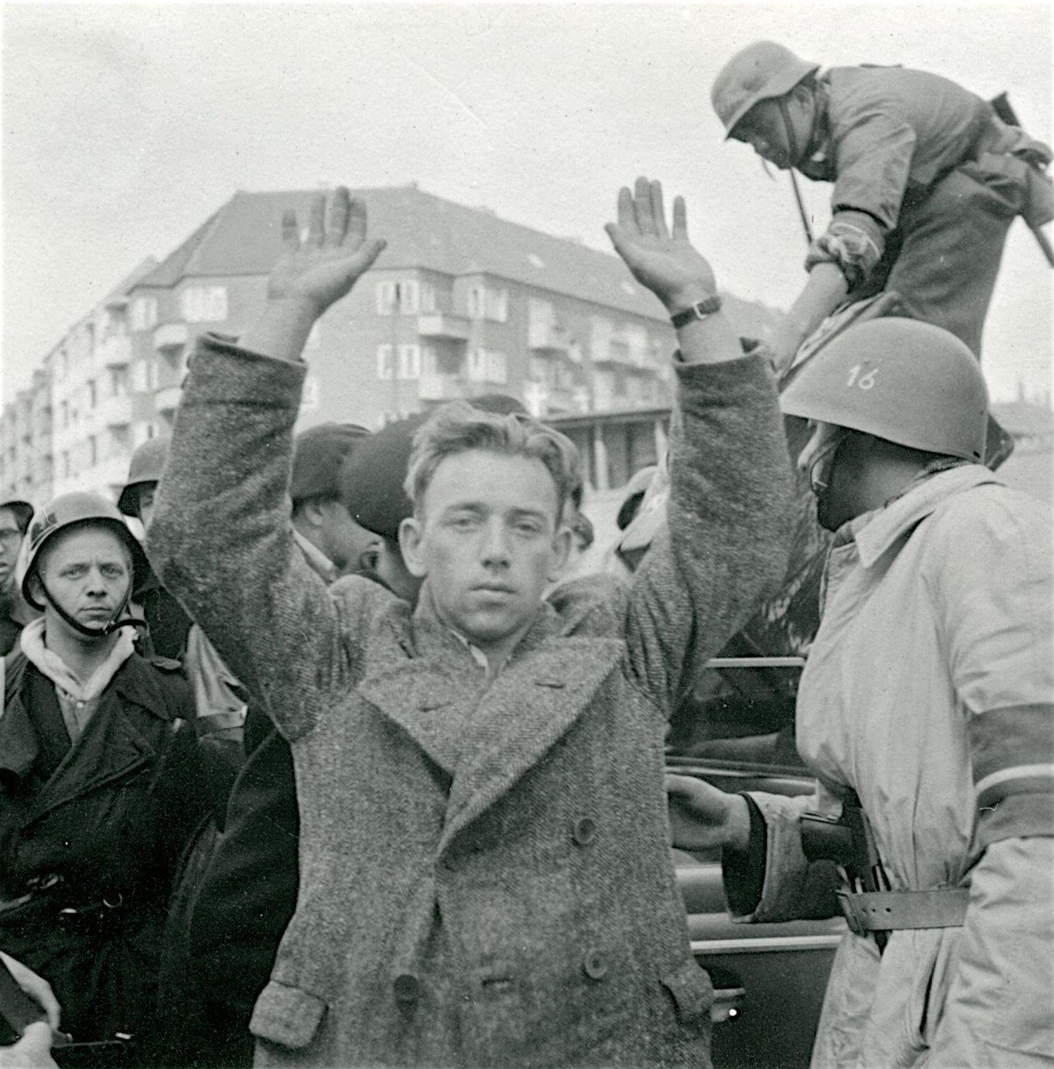 Photograph of a traitor being arrested