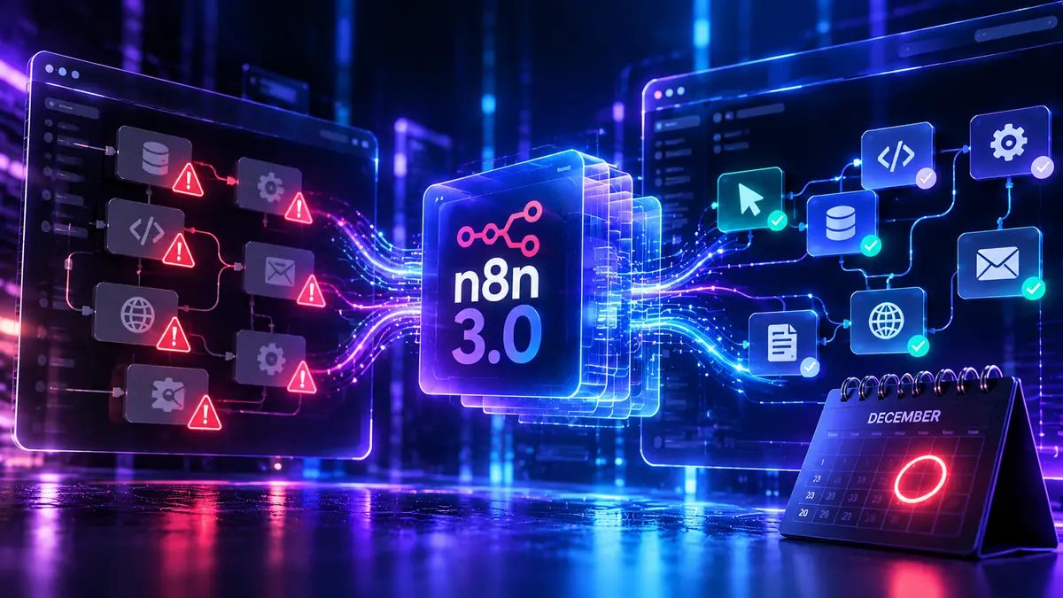 n8n 3.0 beta introduces breaking changes to legacy nodes, self-hosting and security defaults. Teams running critical automations should use the 2.x Migration Report now, without putting the beta into production.