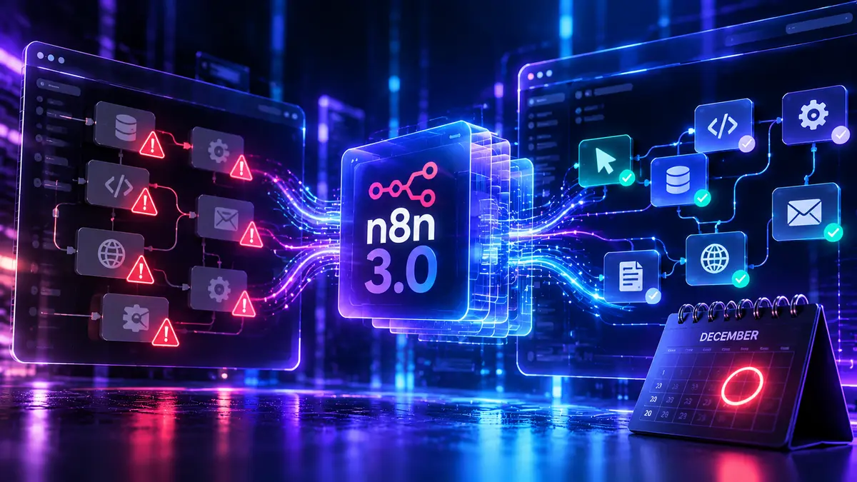 n8n 3.0 beta introduces breaking changes to legacy nodes, self-hosting and security defaults. Teams running critical automations should use the 2.x Migration Report now, without putting the beta into production.