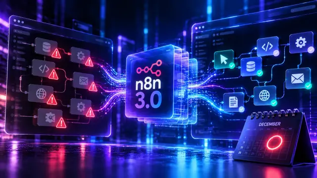 n8n 3.0 beta introduces breaking changes to legacy nodes, self-hosting and security defaults. Teams running critical automations should use the 2.x Migration Report now, without putting the beta into production.