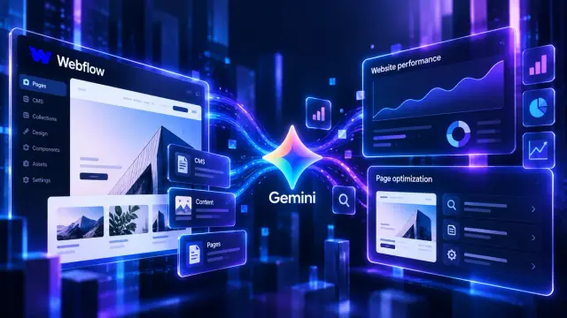 Webflow's Gemini MCP connector links AI assistance with CMS content, page work and selected analytics tools. The useful test is whether one underperforming page can be improved faster without compromising editorial control or conversion measurement.