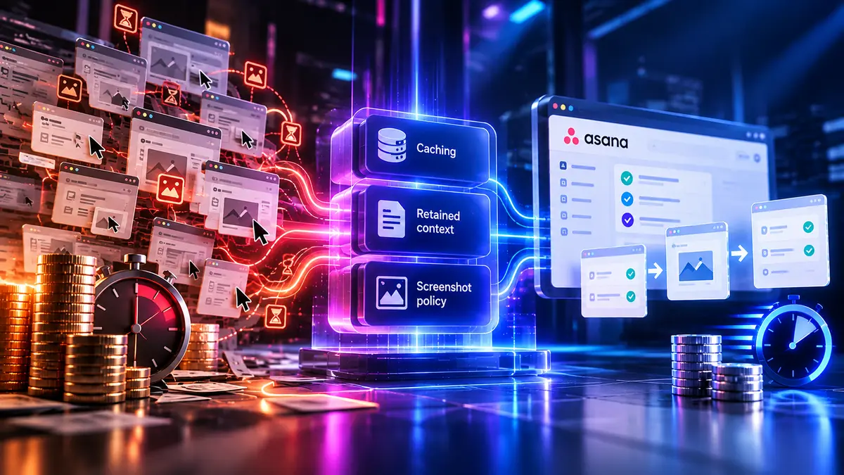 An Asana case study reports $0.47 in estimated model costs and roughly four minutes per completed browser-agent run in a controlled workload. The lesson for small teams is to measure cost per correct task, not choose automation models on token prices alone.