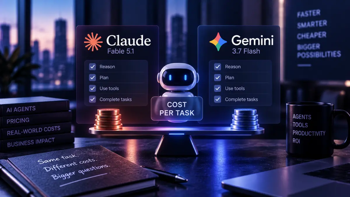 For SMBs, the real AI breakthrough is cheaper repeated agent runs. Claude Fable 5.1 and Gemini 3.7 Flash change cost per completed task.
