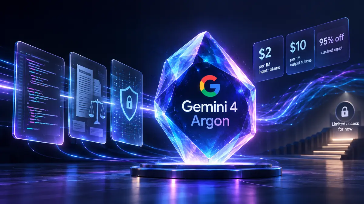 Google’s Gemini 4 Argon is priced at $2 per million input tokens and $10 per million output tokens, with cached input at 95% off. Output can run to 1 million tokens. Paid API and AI Ultra access have not opened yet, so this is a watch item, not a stack change.