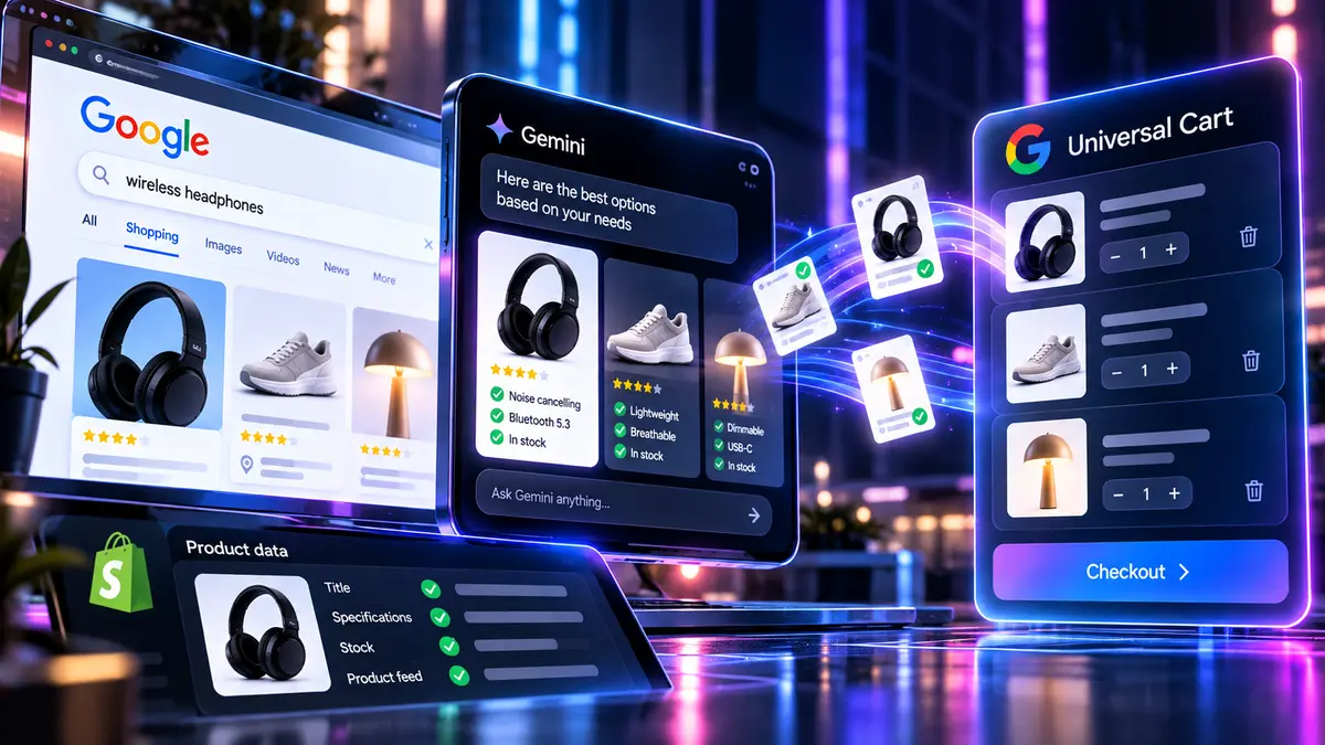 Google Universal Cart now lets US shoppers combine products from multiple retailers, monitor price changes and use supported checkout options. For smaller merchants, the immediate opportunity is a practical audit of product descriptions, attributes, stock and merchant feeds, not an unverified promise of AI sales.
