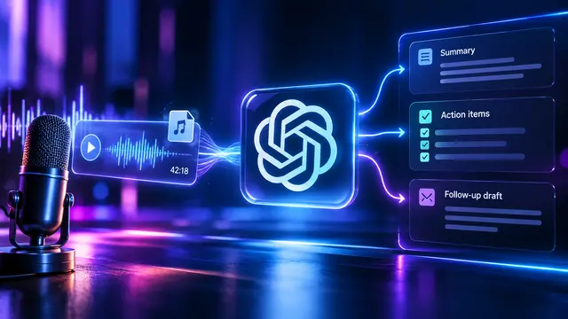 ChatGPT now accepts supported audio recordings in ordinary conversations on paid plans, making call transcripts and follow-up drafts easier to produce. Upload one legitimate recording, check speakers and commitments against the original, and send the edited follow-up.
