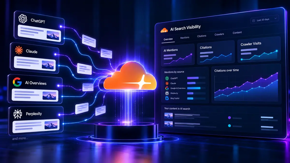 Cloudflare demonstrated AEO reporting that connects AI assistant mentions and citations with crawler-side signals. The dashboard remains limited in availability, and businesses should continue separating visibility indicators from traffic, leads and sales.