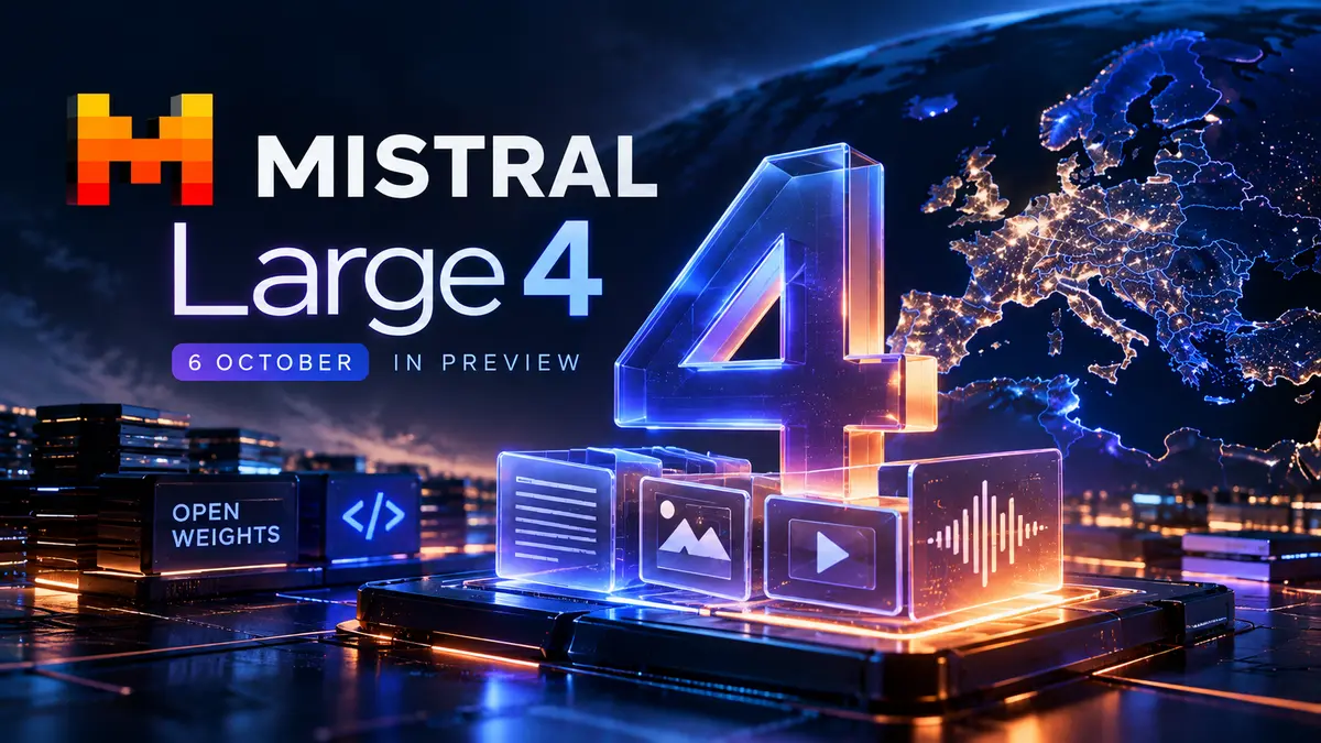 Mistral Large 4 is live as a preview API, with open weights planned for the end of October after red-team work with security partners and authorities. It is a real European frontier-scale candidate, multimodal, and aimed at coding, cyber, finance, and law. Independent scores are not the full picture yet, so the sane move is a preview trial, not a production cutover.
