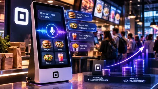 Square's new AI-powered kiosk starts at $1,999, with $99 monthly software and an eligible paid Square plan. For a small restaurant, the business case depends on measurable labor savings, faster orders and contribution margin, not conversational AI alone.