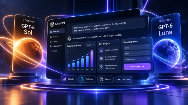 ChatGPT is rolling out GPT-6 Sol to paid plans and GPT-6 Luna to Free and Go, with Intelligent UI that can return charts, buttons, and forms instead of plain text. Everyday GPT-6 is no longer a paid-only surface. One client job this week is enough to see if the new reply format saves a round of editing.